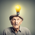 Idea-Light Bulb in Old Man's Head1 Idea-Light Bulb in Old Man's Head1
